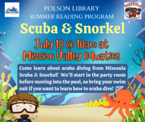 Scuba & Snorkel July 18 at 10 a.m. at the Mission Valley Aquatic Center