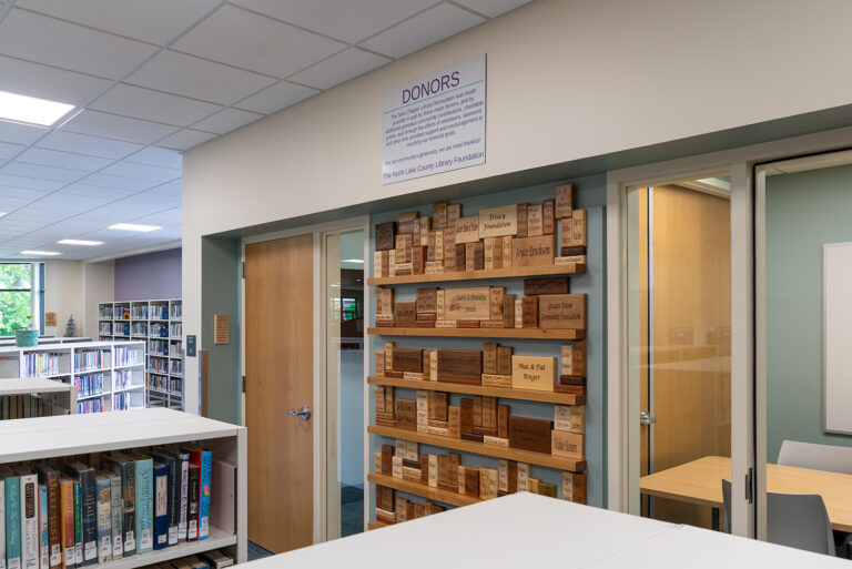 Study rooms and our Donor Wall