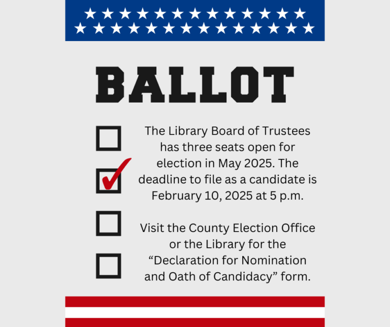 Candidate filing deadline for board of trustees is February 10 at 5 p.m.