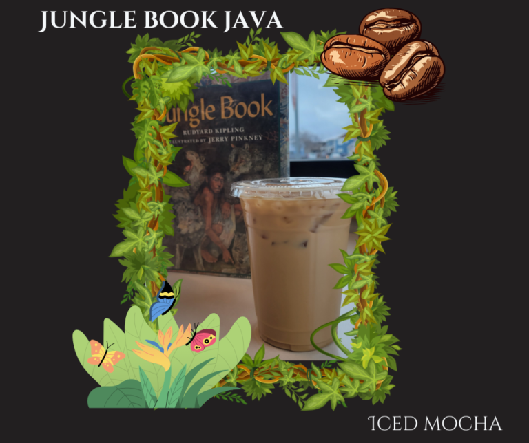 Jungle Book Java hot or iced white mocha with macadamia nut