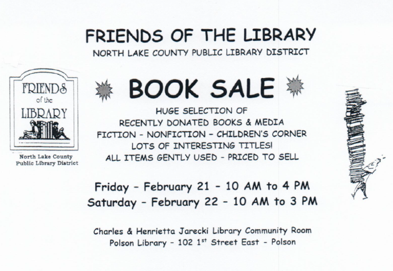 Friends of the Library Book Sale February 21 & 22 10 a.m.