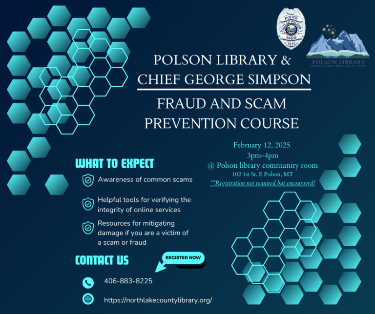 Fraud and Scam prevention course with Chief Simpson February 12 at 3 p.m.