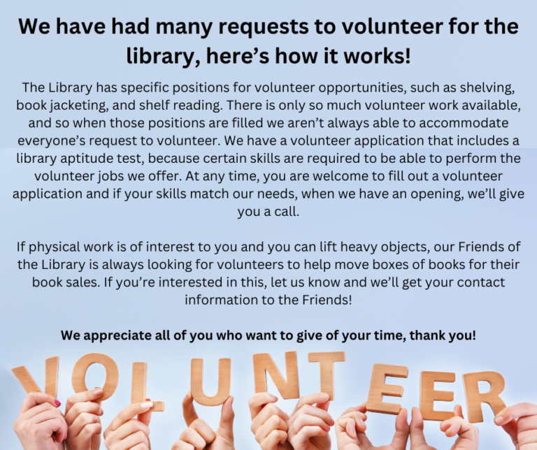 How to volunteer for the library