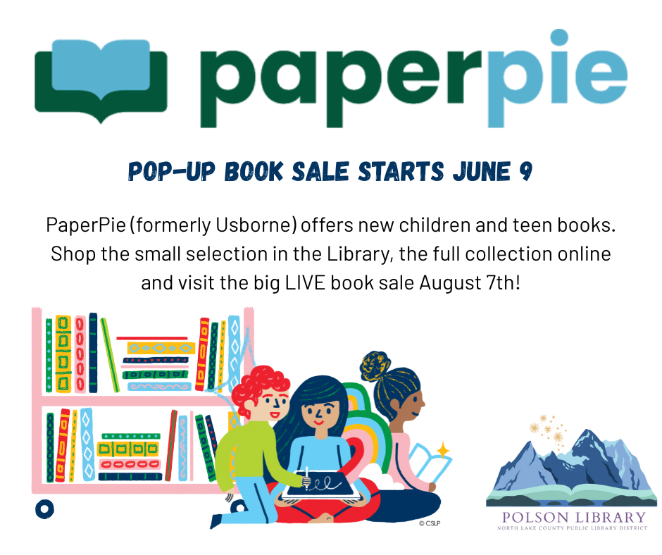 PaperPie book sale starts June 9 in the library, runs online and a big sale on August 7