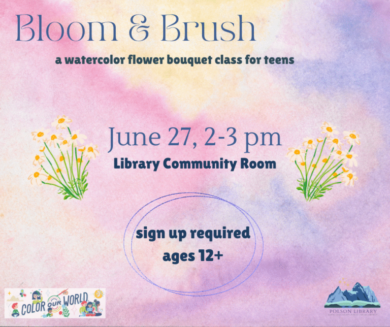Bloom & Brush teen watercolor program June 27 at 2 p.m.