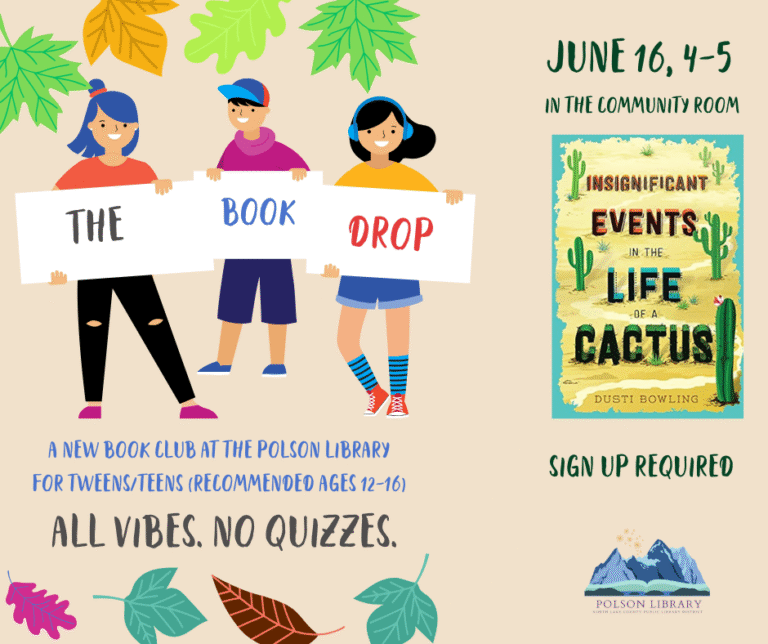 The Book Drop teen book club Unfortunate Events in the Life of a Cactus meeting June 16 at 4 p.m.