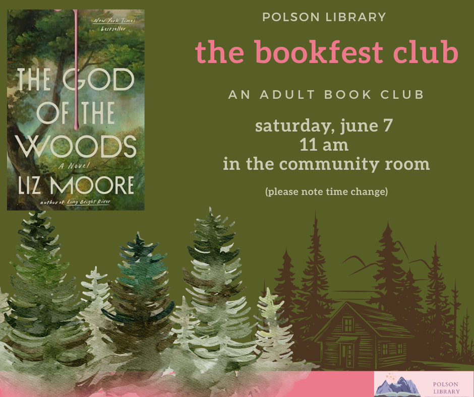 Bookfest Club June 7 at 11 a.m. "God of the Woods"