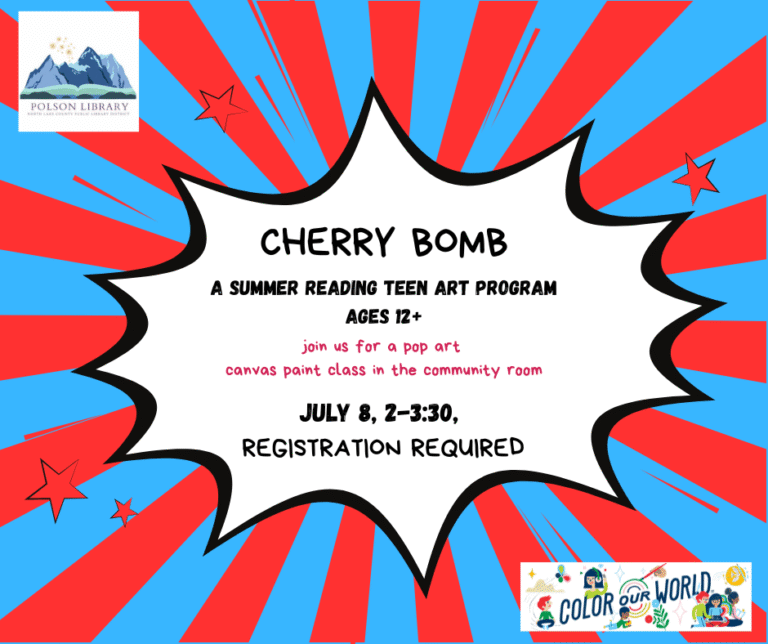 Cherry Bomb teen art program July 8 at 2 p.m.