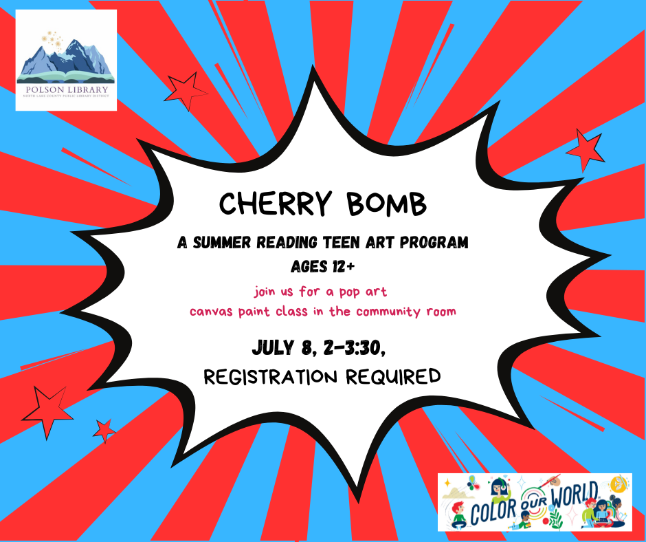 Cherry Bomb teen art program July 8 at 2 p.m.