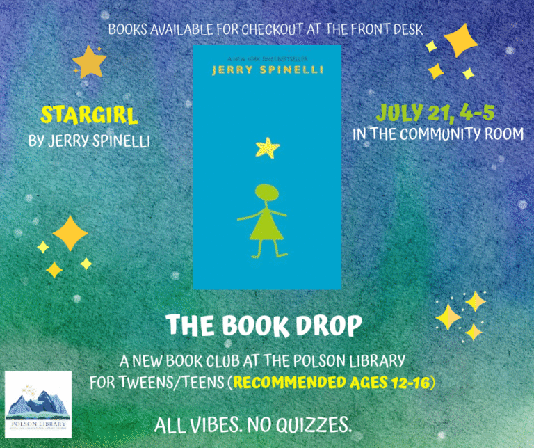 The Book Drop reading Stargirl by Jerry Spinelli, meeting July 21 at 4 p.m.