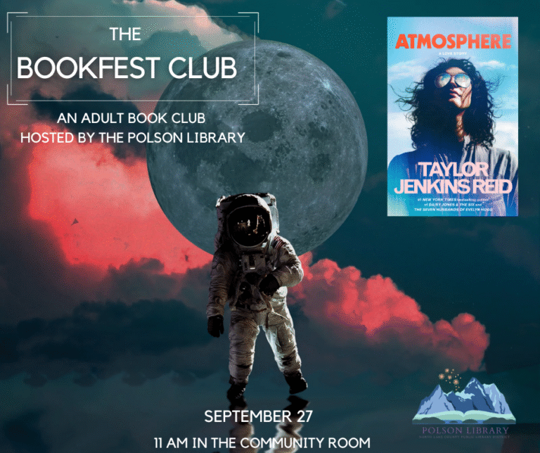 The Bookfest Club reading "Atmosphere" and discussing September 27 at 11 a.m.