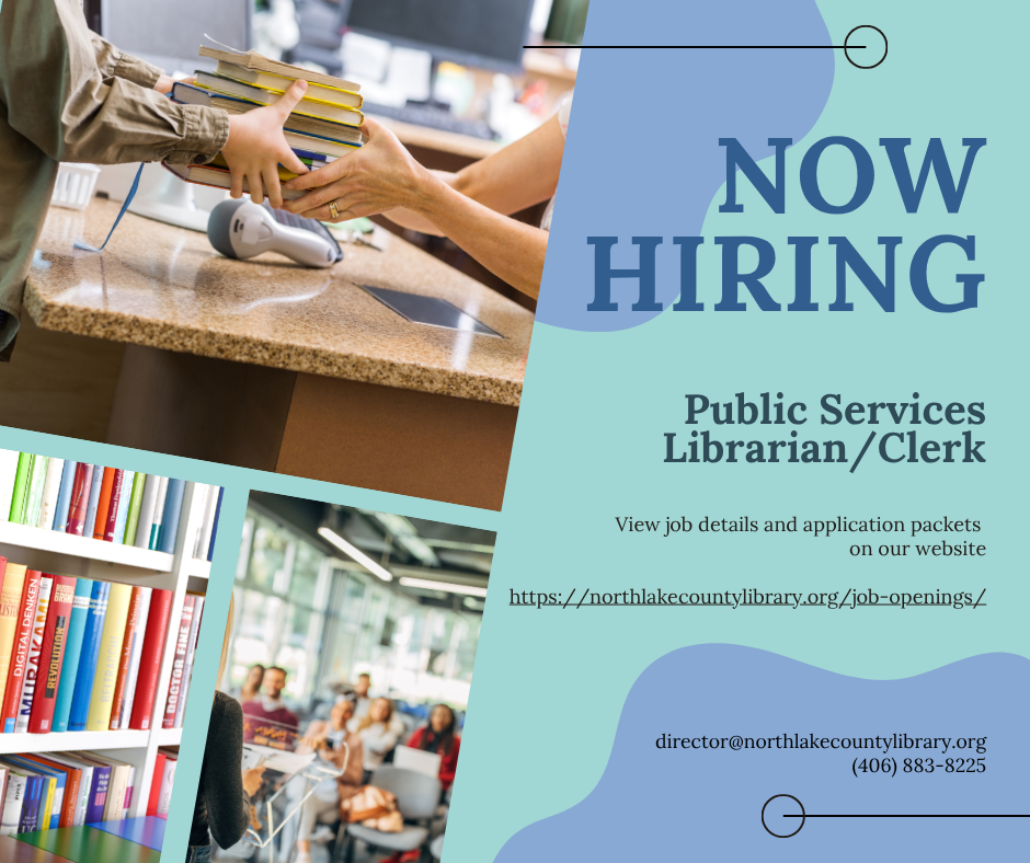 Now Hiring a full-time Public Service Librarian/Clerk