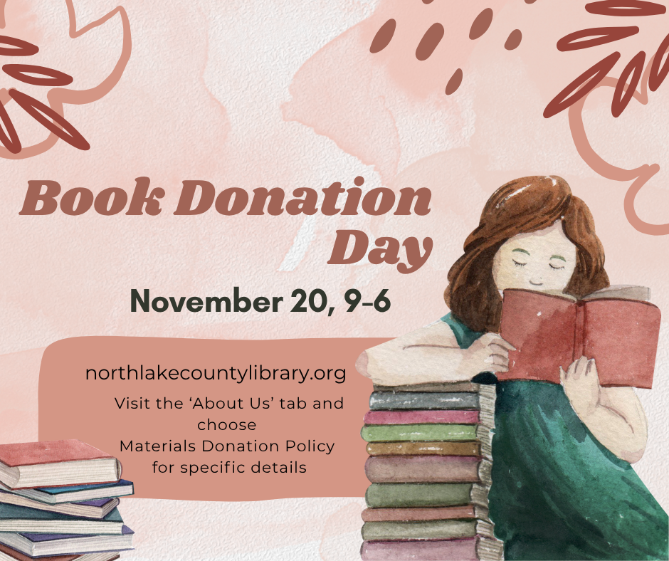 Book Donation Day November 20 - you must be able to haul your own boxes/bags