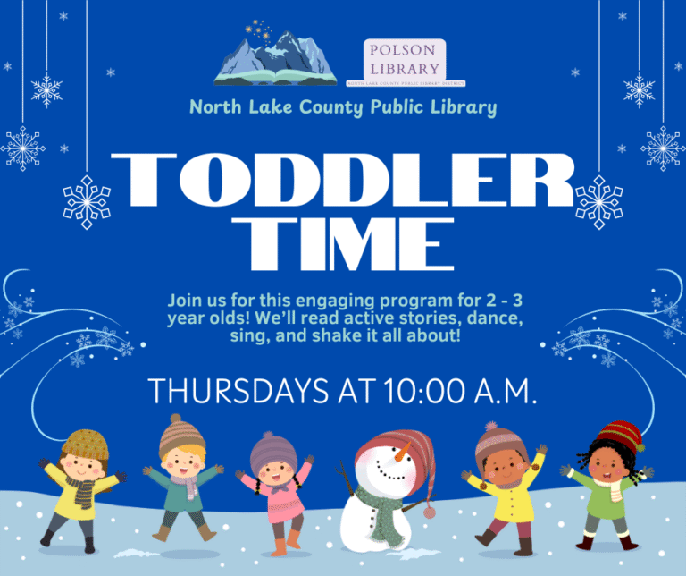Toddler Time for 2&3 year olds Thursdays at 10 a.m.