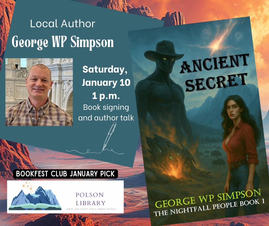 Local author George WP Simpson author talk and signing Saturday, January 10 at 1 p.m. for book Ancient Secret.