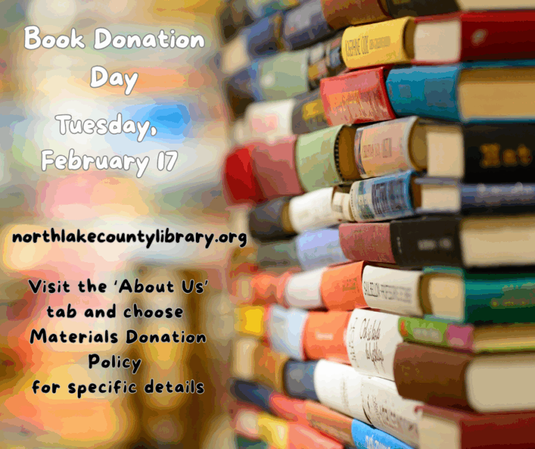 Book Donation Day Tuesday, February 17