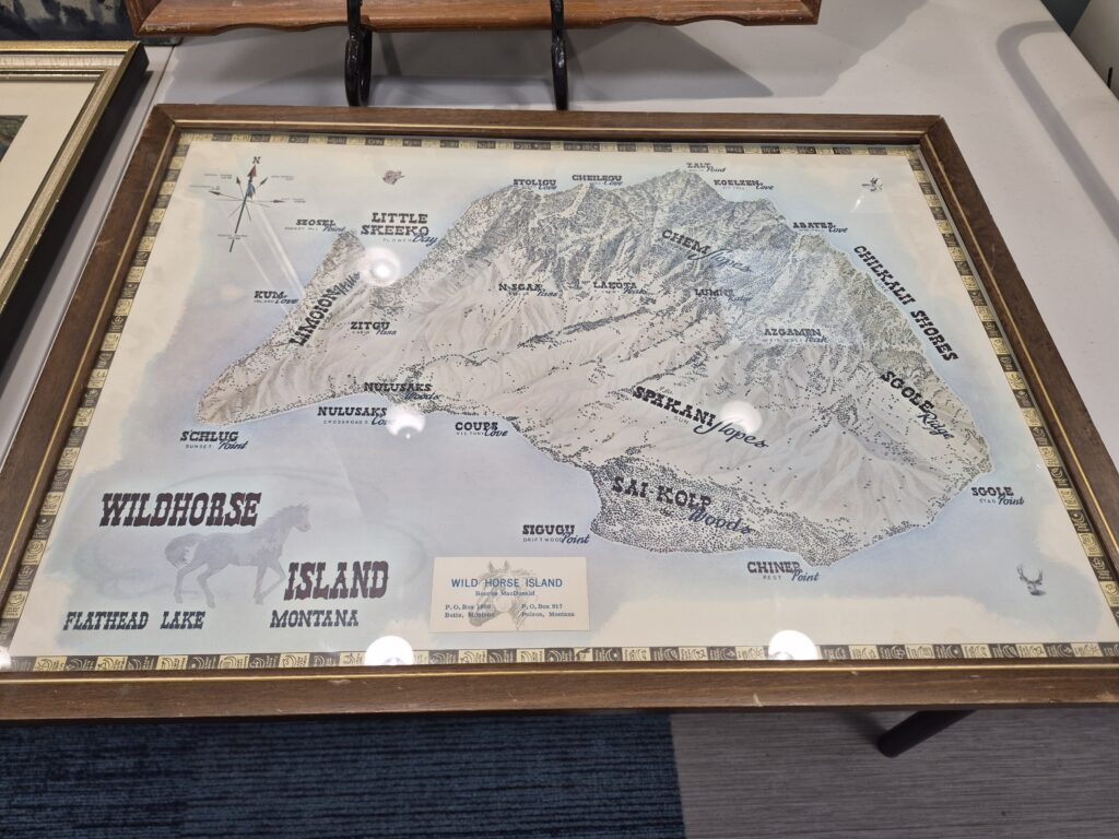 Wildhorse Island map and history on the back. Needs reframing. Reply